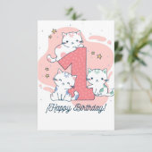 1 Year Old - Happy Birthday 招待状 (スタンド正面)