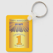 1 Year Sober Anniversary | Golden Ray 12 Step キーホルダー (裏面)