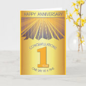 1 Year Sober Anniversary | Golden Ray 12 Step Card カード (黄色い花)