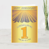 1 Year Sober Anniversary | Golden Ray 12 Step Card カード (正面)