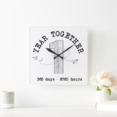 1 Year Together - First Anniversary Celebration スクエア壁時計 (ホーム)