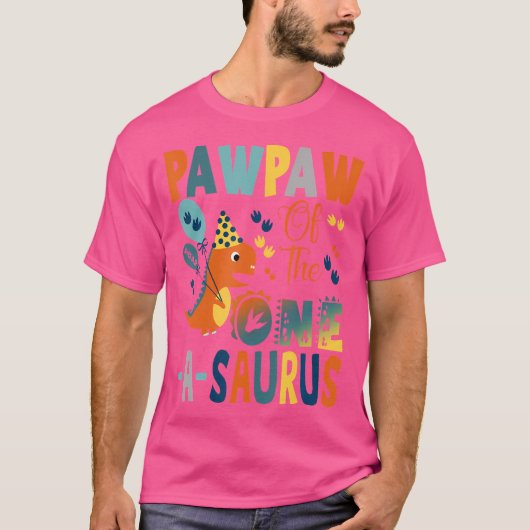 1A-Saurusの2番目の誕生日の恐竜Pの前足 Tシャツ (正面)