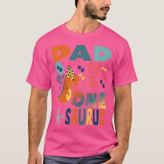 1A-Saurus 2Nd誕生日の恐竜パーツのパパ Tシャツ