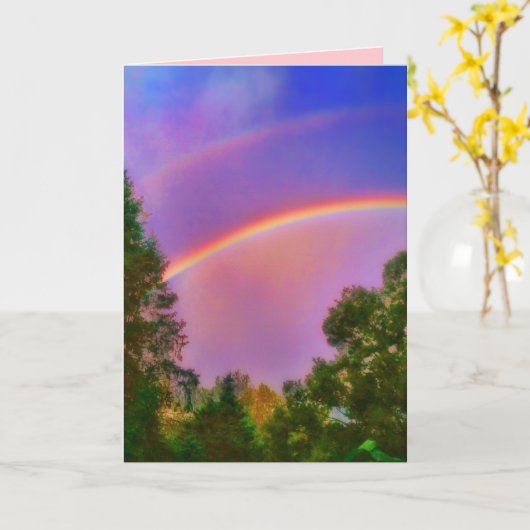 1DOUBLE虹の挨拶状 カード (黄色い花)