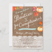 1er cumple y Bautizo, invitaciones calabazas 招待状 (正面)