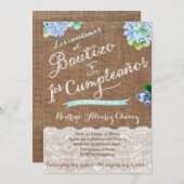 1er cumple y Bautizo, invitaciones niono 招待状 (正面/裏面)