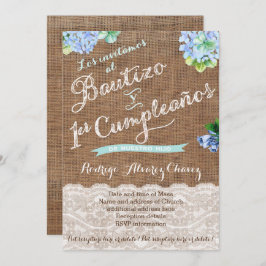 1er cumple y Bautizo, invitaciones niono 招待状