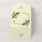 1in3 Sunflowers Greenery Wedding RSVP招待状 オールインワン招待状 (外側)