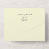 1in3 Sunflowers Greenery Wedding RSVP招待状 オールインワン招待状 (裏面)