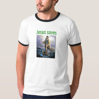 1jesus_saves、イエス・キリストは救います tシャツ