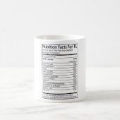 1Lのための栄養物の事実 コーヒーマグカップ (中央)