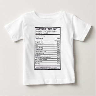 1Lのための栄養物の事実 ベビーTシャツ