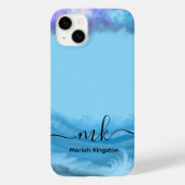 1Mariah Kingston Blue ocean pastel text editable Case-Mate iPhoneケース (裏面)