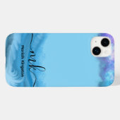 1Mariah Kingston Blue ocean  pastel text editable  Case-Mate iPhoneケース (裏面 (横))