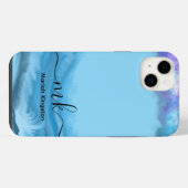 1Mariah Kingston Blue ocean pastel text editable iPhoneケース (裏面横)