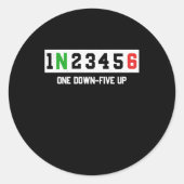 1N23456モーターサイクルシフトバイクもしくは自転車に乗る人 ラウンドシール (正面)