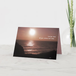 1Peter 5:7は彼があなたの心配および心配がすべてあることを可能にしました カード