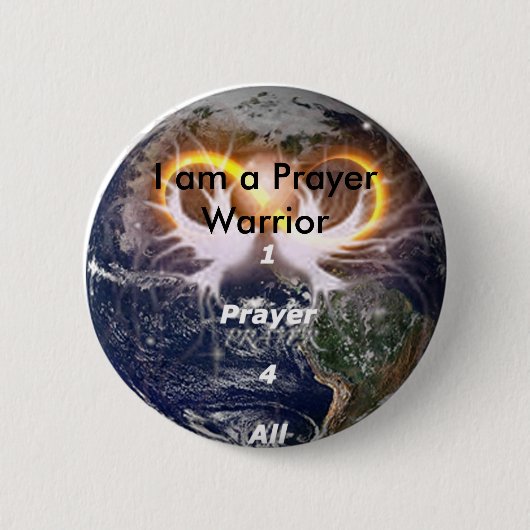 1prayer4all14、私は祈りの言葉の戦士です 缶バッジ (正面)