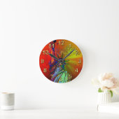 1RサイケデリックなNYCの虹色の自由の女神 ラウンド壁時計 (ホーム)
