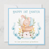 1stイースターカードバニー孫ブルーイースターカード カード (正面)