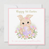 1stイースターカードバニー孫娘イースターカード カード (正面)