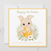 1stイースターカードバニー、孫娘イースターカード カード (正面)
