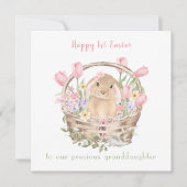 1stイースターバニーピンクの孫娘イースターカード カード (正面)