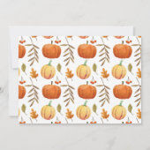 1stカボチャ誕生日ハーベストパーティーピンクガールズ 招待状 (裏面)