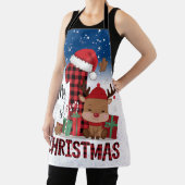 1stクリスマスサンタハットホワイトスノーベビートナカイ エプロン (インサイチュ)