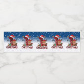 1stクリスマスサンタハットホワイトスノーベビートナカイ ペットボトルラベル (シングルラベル)