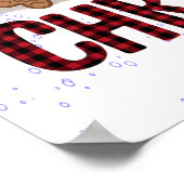 1stクリスマスサンタハットホワイトスノーベビートナカイ ポスター (角)