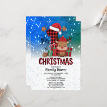 1stクリスマスサンタハットホワイトスノーベビートナカイ