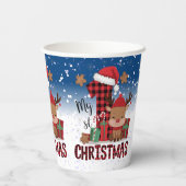 1stクリスマスサンタハットホワイトスノーベビートナカイ 紙コップ (裏面)