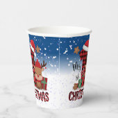 1stクリスマスサンタハットホワイトスノーベビートナカイ 紙コップ (右)