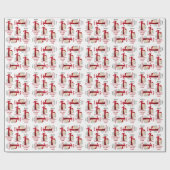 1stクリスマスディアネームサンタハットレッドナンバーワン ラッピングペーパー (フラット)