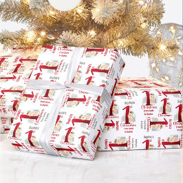 1stクリスマスディアネーム赤ちゃん女の子赤ちゃんナンバーワン ラッピングペーパー