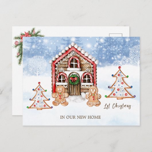 1stクリスマスニューホームクリスマスホリデーカード シーズンポストカード (正面/裏面)