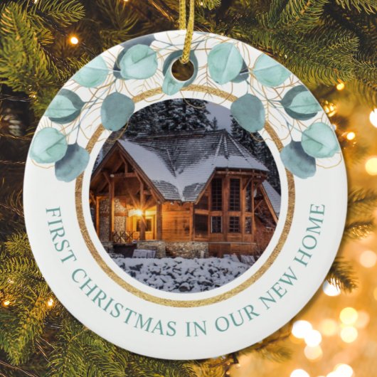 1stクリスマスニューホームユーカリ2写真 セラミックオーナメント