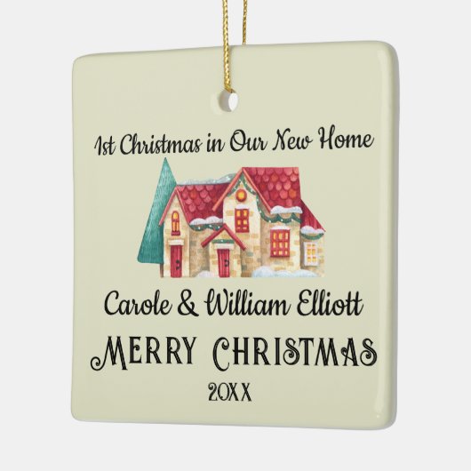 1stクリスマスニューホーム引っ越し祝いパーティーニューリウェズ セラミックオーナメント (左)