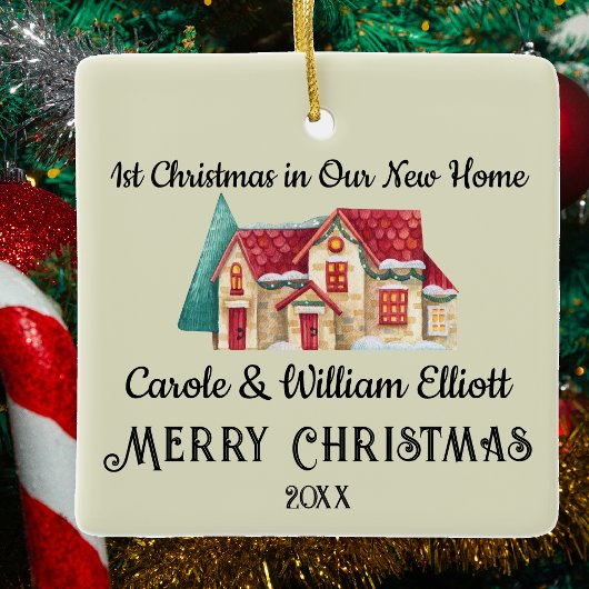 1stクリスマスニューホーム引っ越し祝いパーティーニューリウェズ セラミックオーナメント