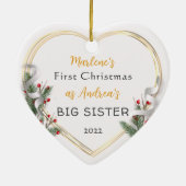 1stクリスマスビッグシス愛ホリーパイン金ゴールドフレーム セラミックオーナメント (裏面)