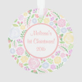1stクリスマスフローラパステルオーナメント、反転 オーナメント (裏面)