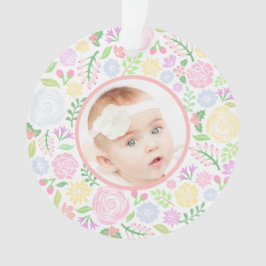 1stクリスマスフローラパステルオーナメント、反転 オーナメント