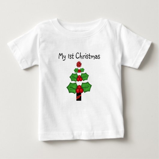 1stクリスマス乳児クリスマスTシュルト ベビーTシャツ (正面)