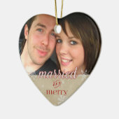 1stクリスマス20xx結婚した - & メリー セラミックオーナメント (左)