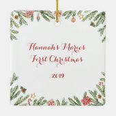 1stクリスマス – 夜静かの写真 セラミックオーナメント (裏面)