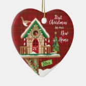 1stクリスマス、私たちの新しい家、バードハウス セラミックオーナメント (右)