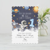 1stトリップのまわりにザサン男の赤ちゃん第1回誕生日 招待状 (スタンド正面)