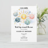 1stトリップザのまわりにサンパステルウォーターカラー1パーティー 招待状 (スタンド正面)