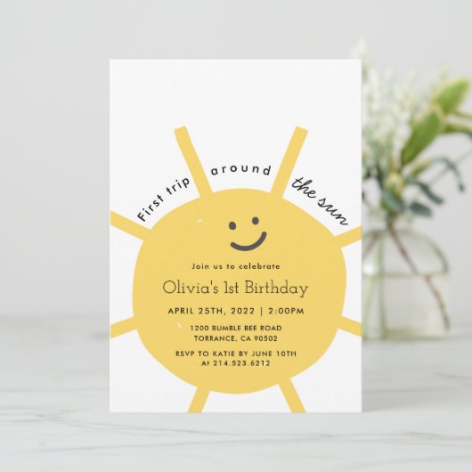 1stトリップザのまわりにサンファースト誕生日招待状 招待状 (スタンド正面)